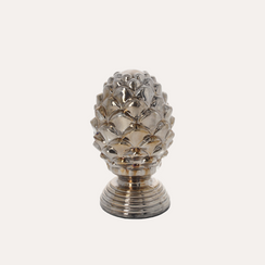 Decorative Pine Cone in Gold/Silver Glass H.26x16 cm