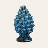 Artisan Pine Cone in Blue Terracotta H.16x25 cm