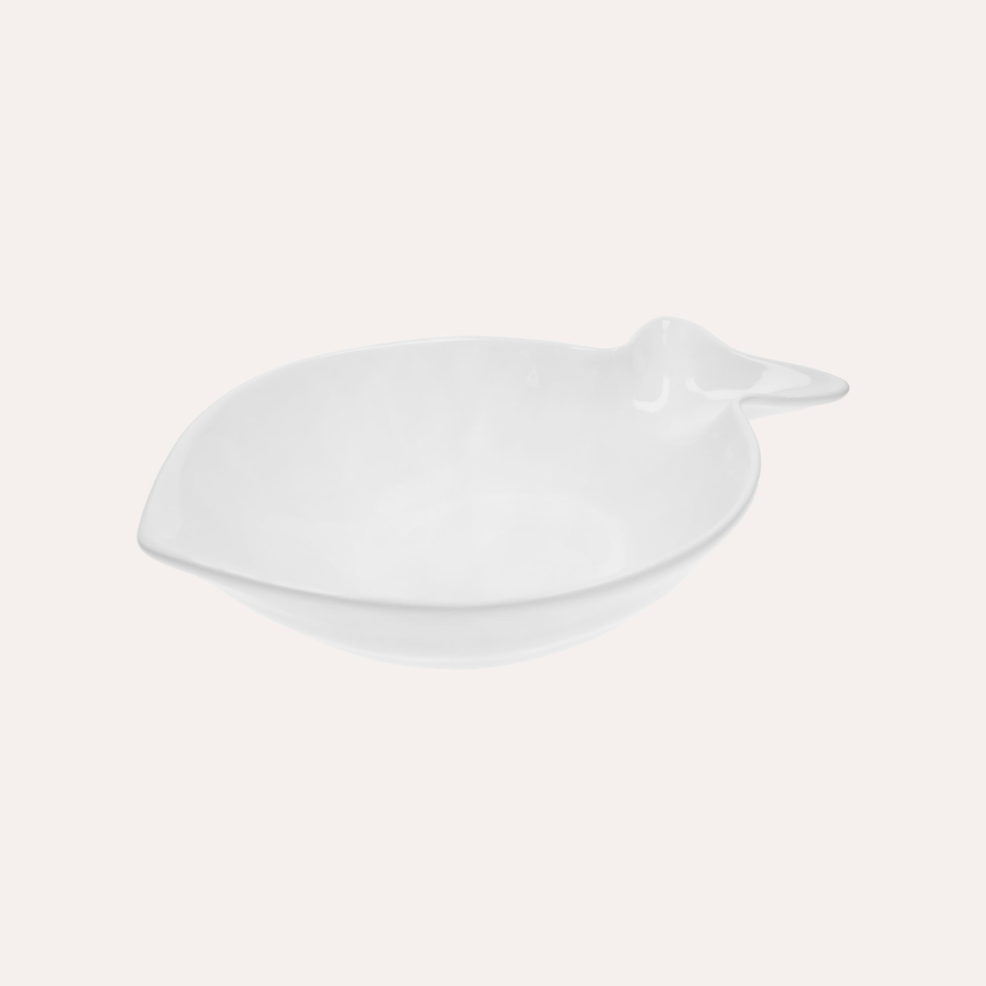 Piatto Fondo a Forma di Balena in Ceramica Bianca Lucida