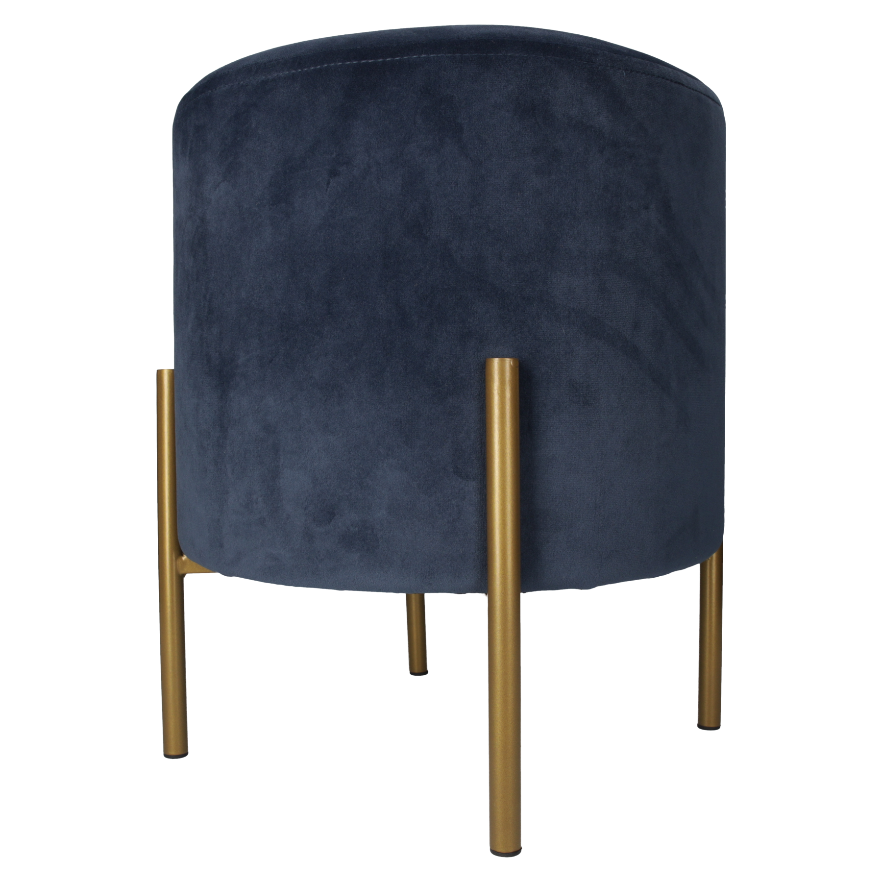 Pouf Rotondo Blu in Velluto