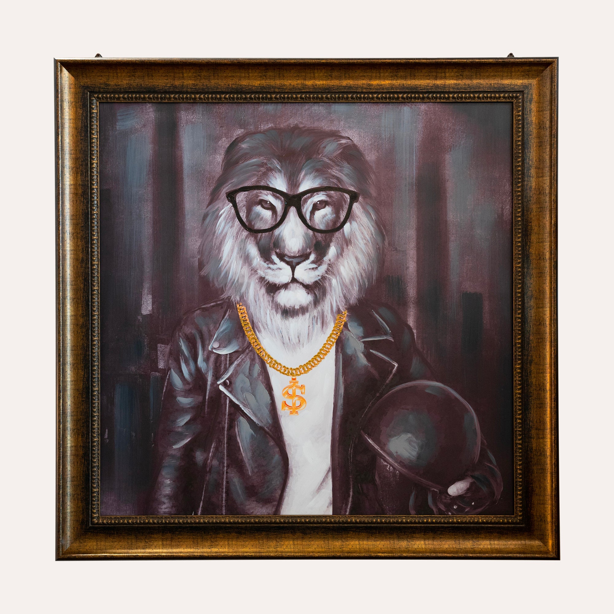 Quadro Decorativo "Leone con Occhiali"