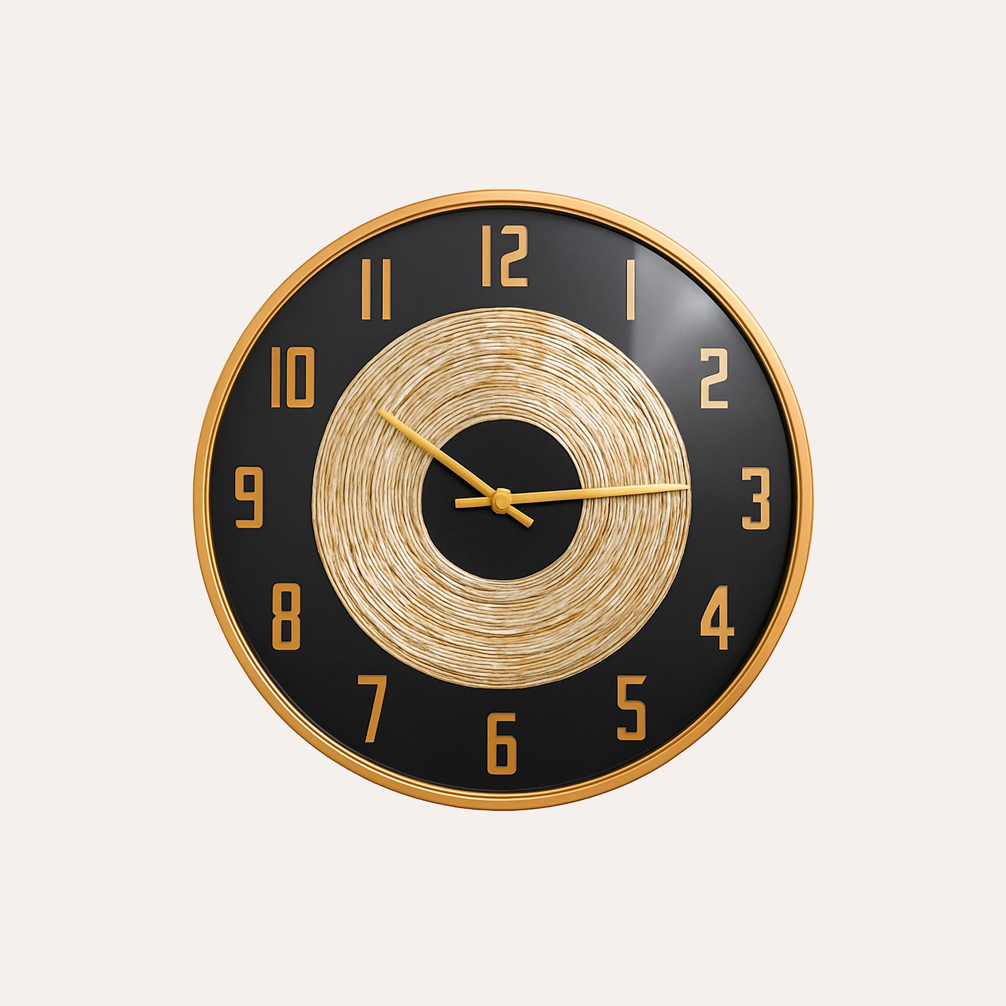 Orologio da Parete in Metallo con Dettagli Dorati