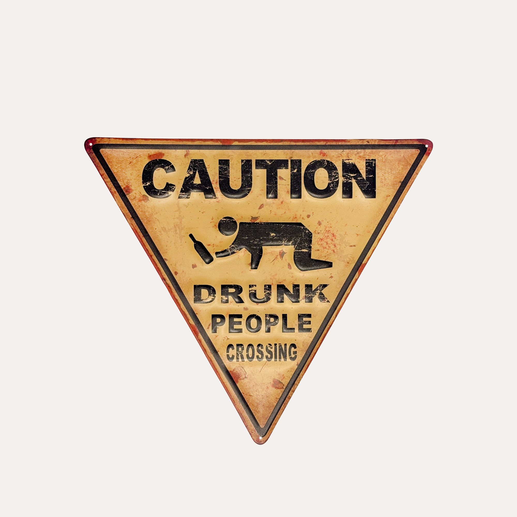 Tabella in Latta “Caution” Triangolare 35x40 cm