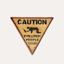 Tin Plate Sign "Caution" Triangular 35x40 cm