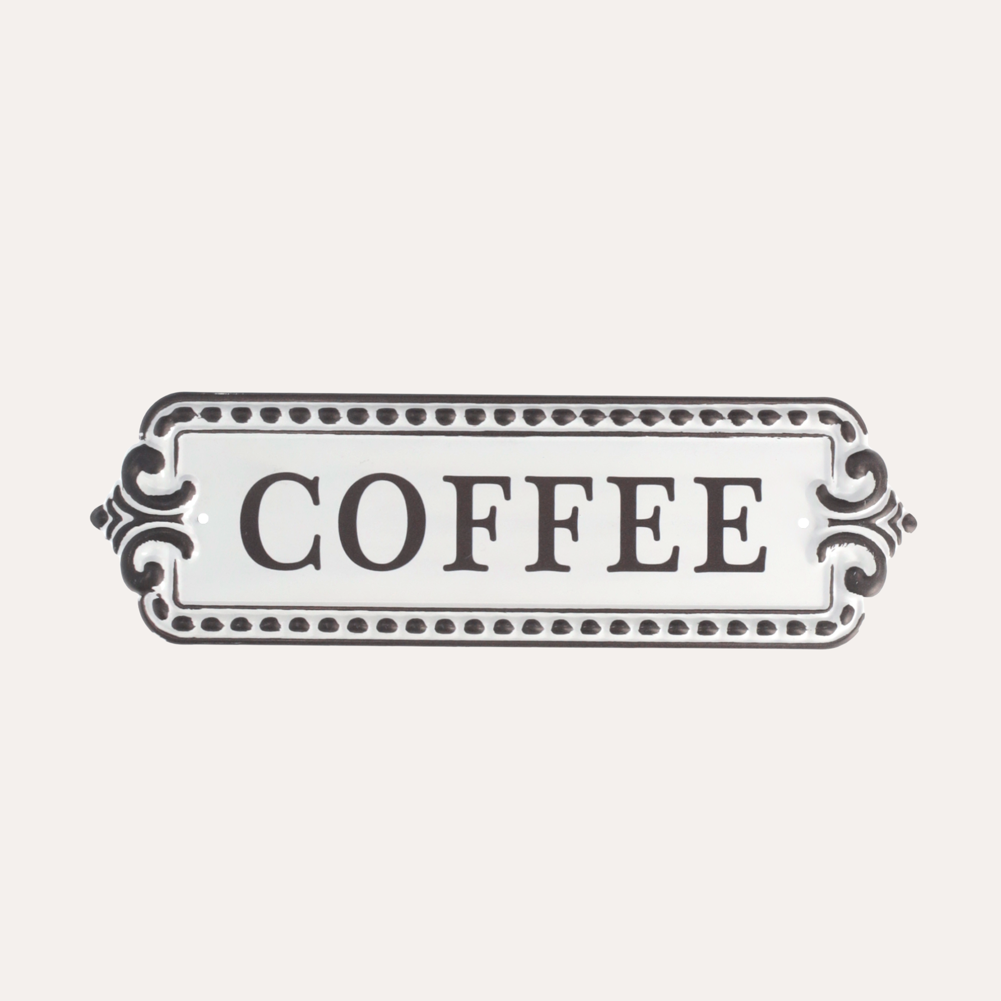 Decorative table "Coffee" in tin H10x32 cm