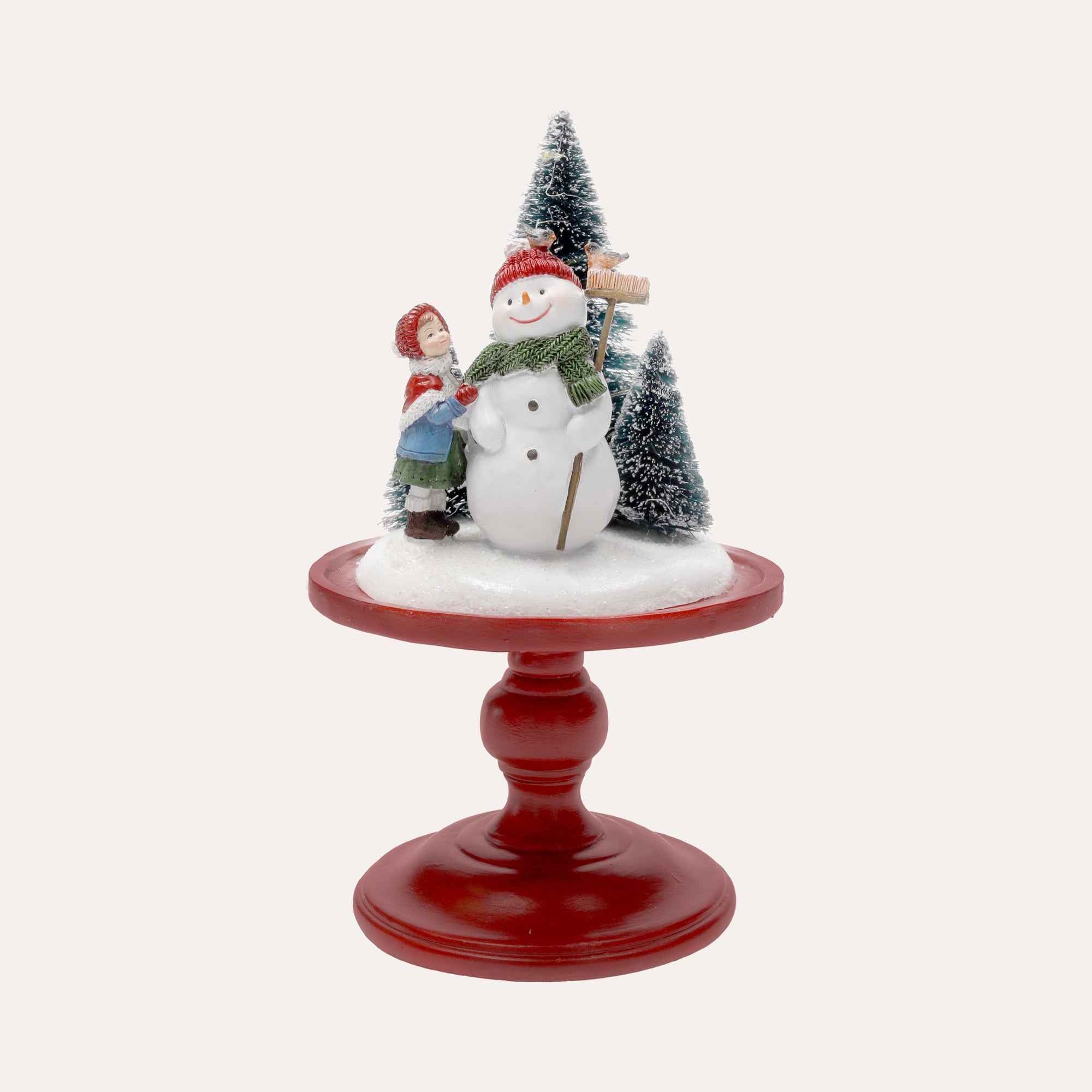 Teca in Vetro con Pupazzo di Neve e Luci LED per Regali