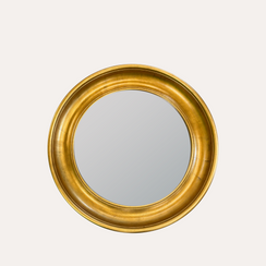Miroir rond doré en bois Ø 90 cm