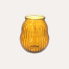 Vaso rigato bombato giallo in Vetro h.23 x d.20 cm