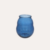 Ribbed rounded cobalt Glass vase h.23 x d.20 cm