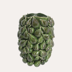 Vaso decorativo Fichi in ceramica verde lucida H.43×Ø30 cm