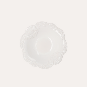 Vasca Centrotavola a Conchiglia in Ceramica Bianca Ø35 x H18 cm