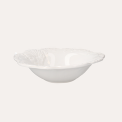 Vasca Centrotavola a Conchiglia in Ceramica Bianca Ø35 x H18 cm