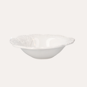 Vasca Centrotavola a Conchiglia in Ceramica Bianca Ø35 x H18 cm
