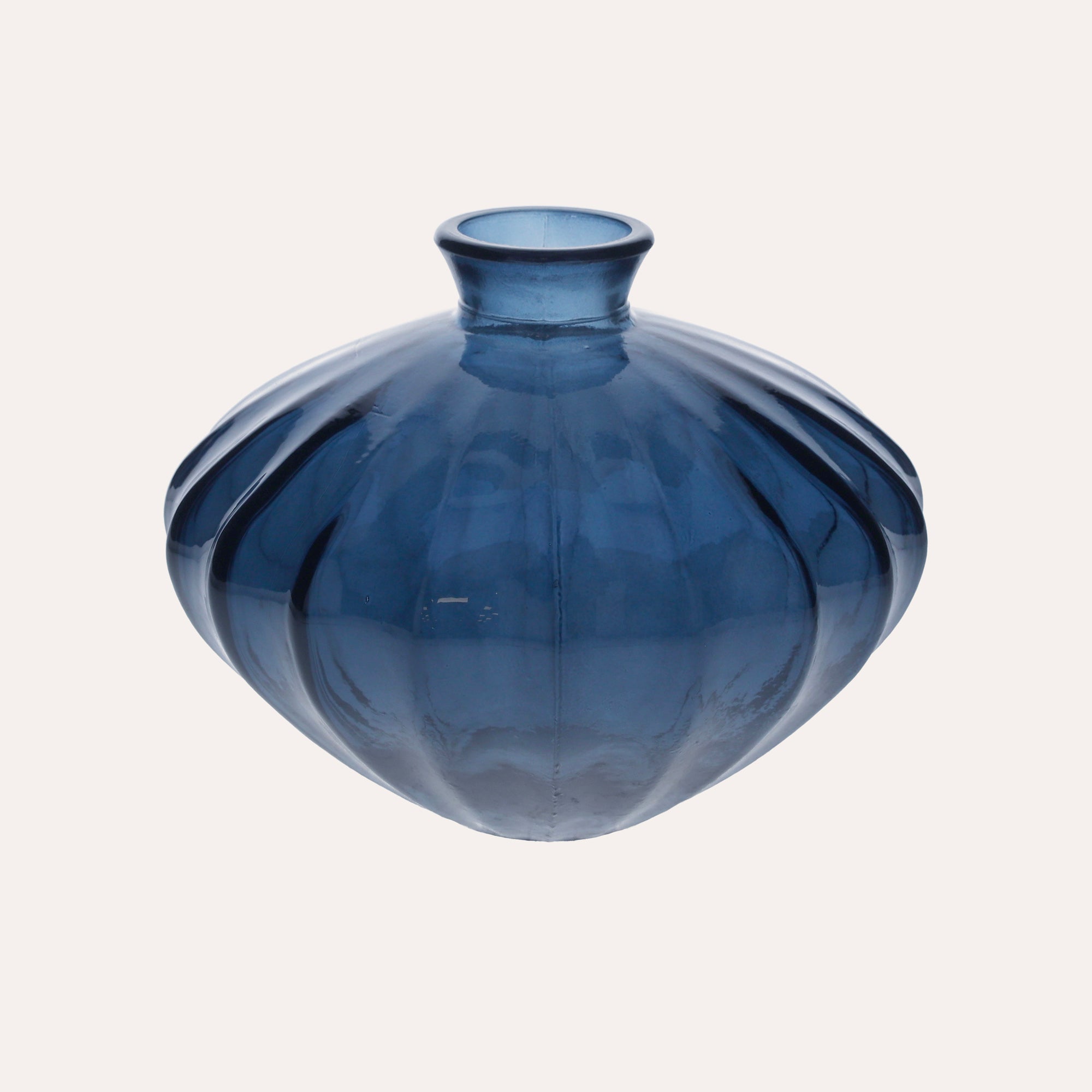 Vaso Ovale in Vetro Riciclato Blu Cobalto