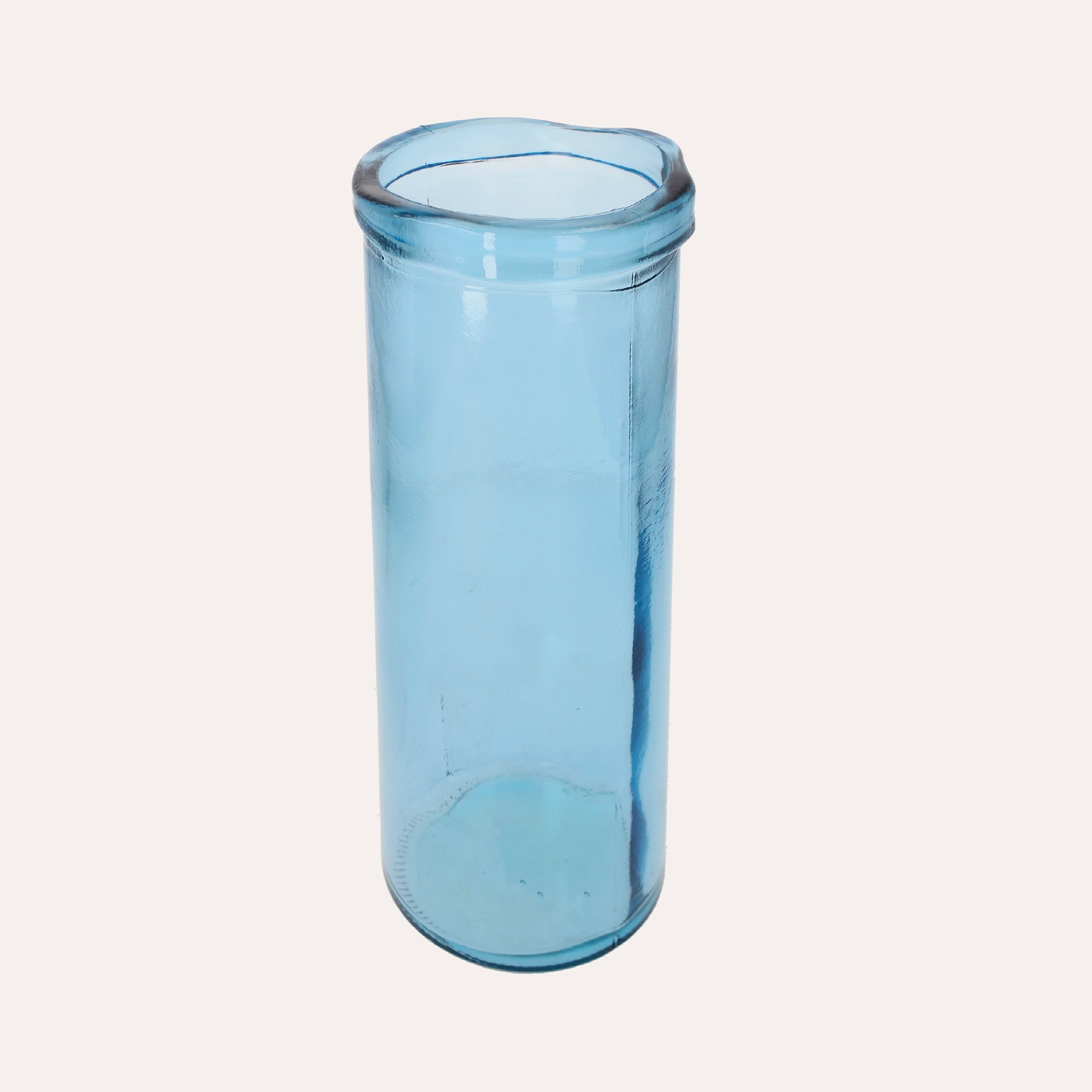 Vaso Cilindrico in Vetro di Riciclo Turchese