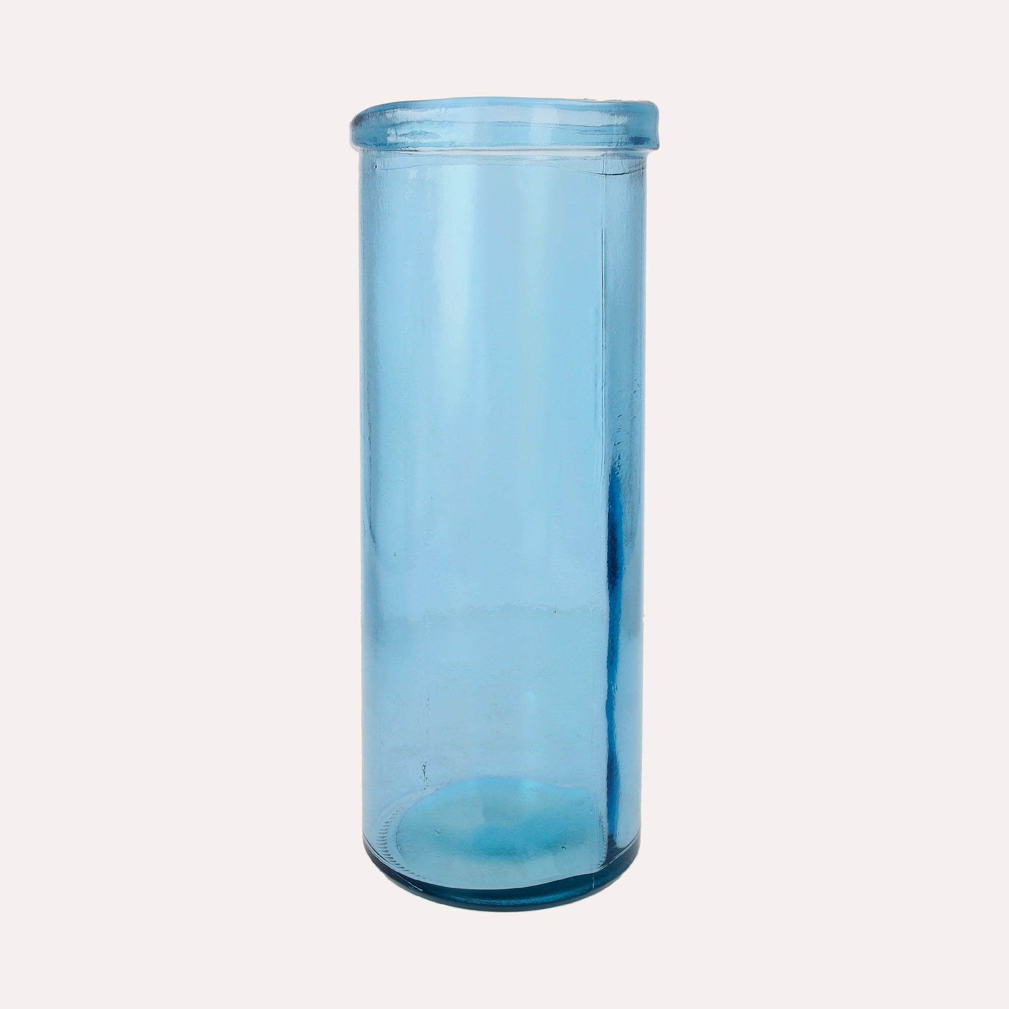 Vaso Cilindrico in Vetro di Riciclo Turchese