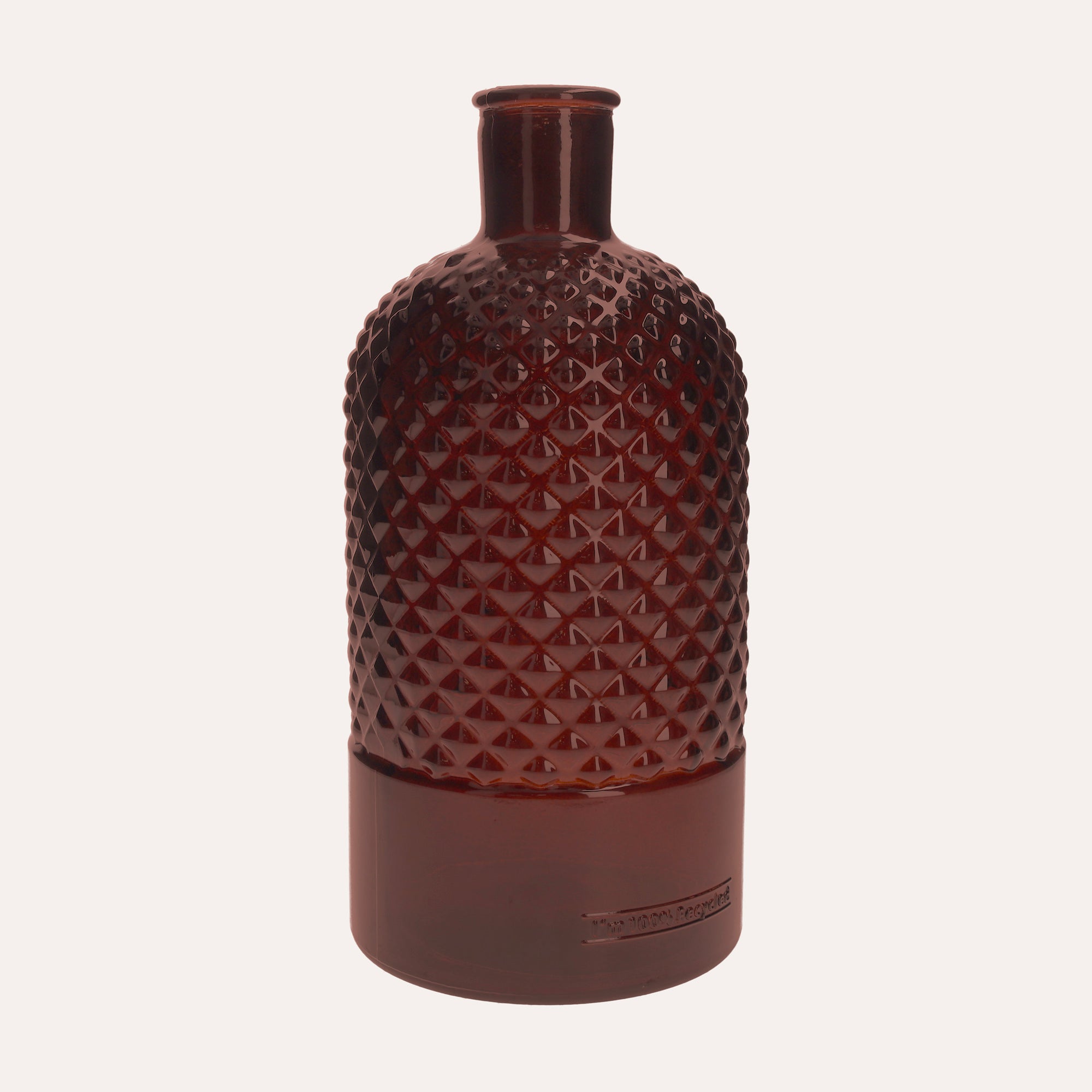 Bottiglia Vaso Decorativa in Vetro Riciclato Ambra Scuro