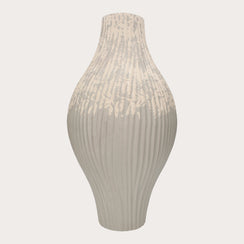 Jarrón de cerámica con varillas blancas y grises h.50 cm