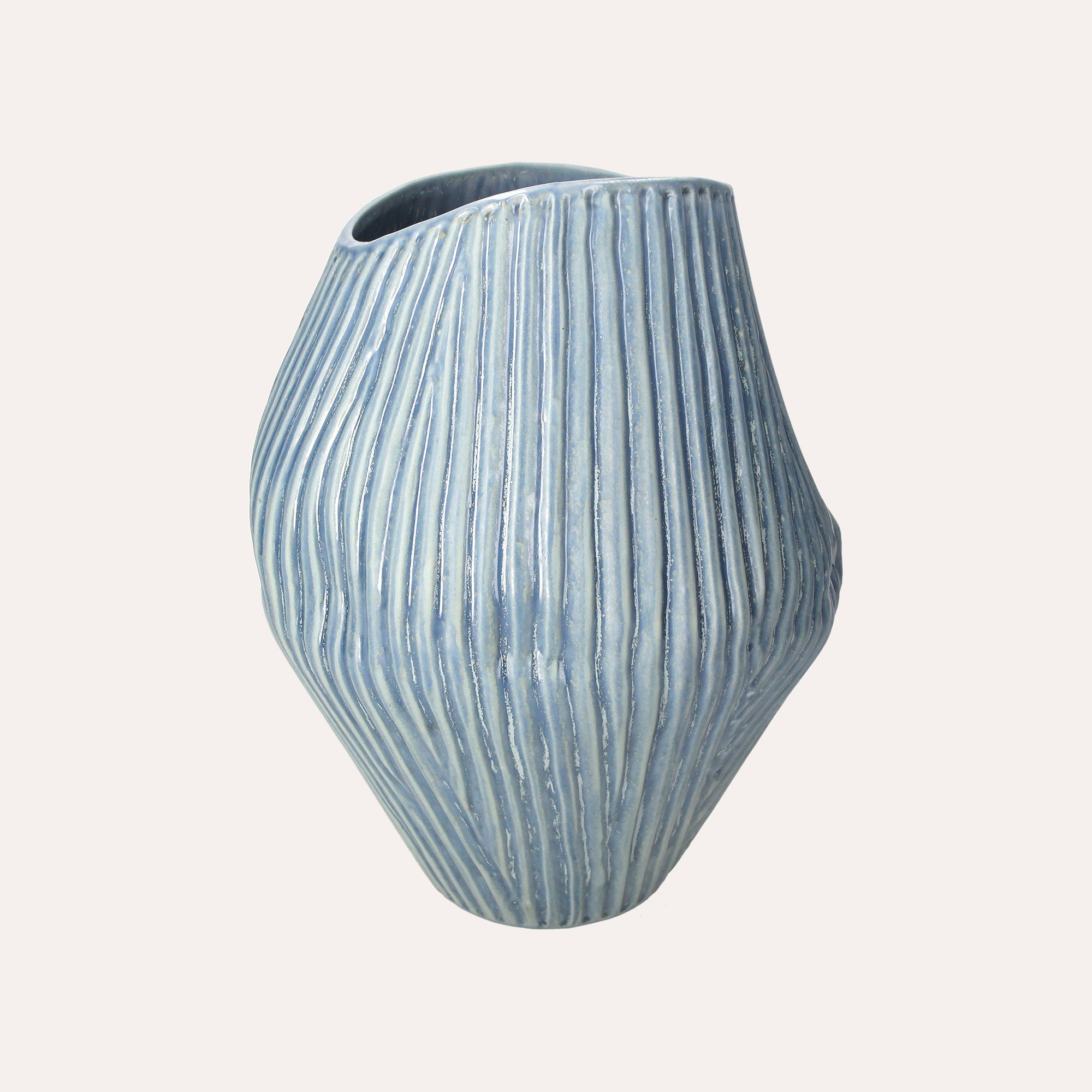Vaso Coste in Ceramica Azzurra