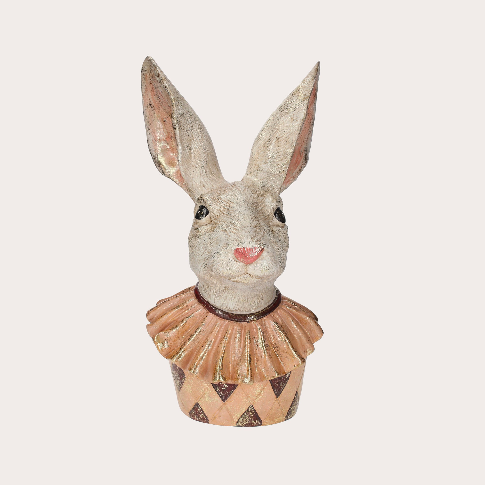 Coniglio in Resina Rosa e Bianca H. 49 cm