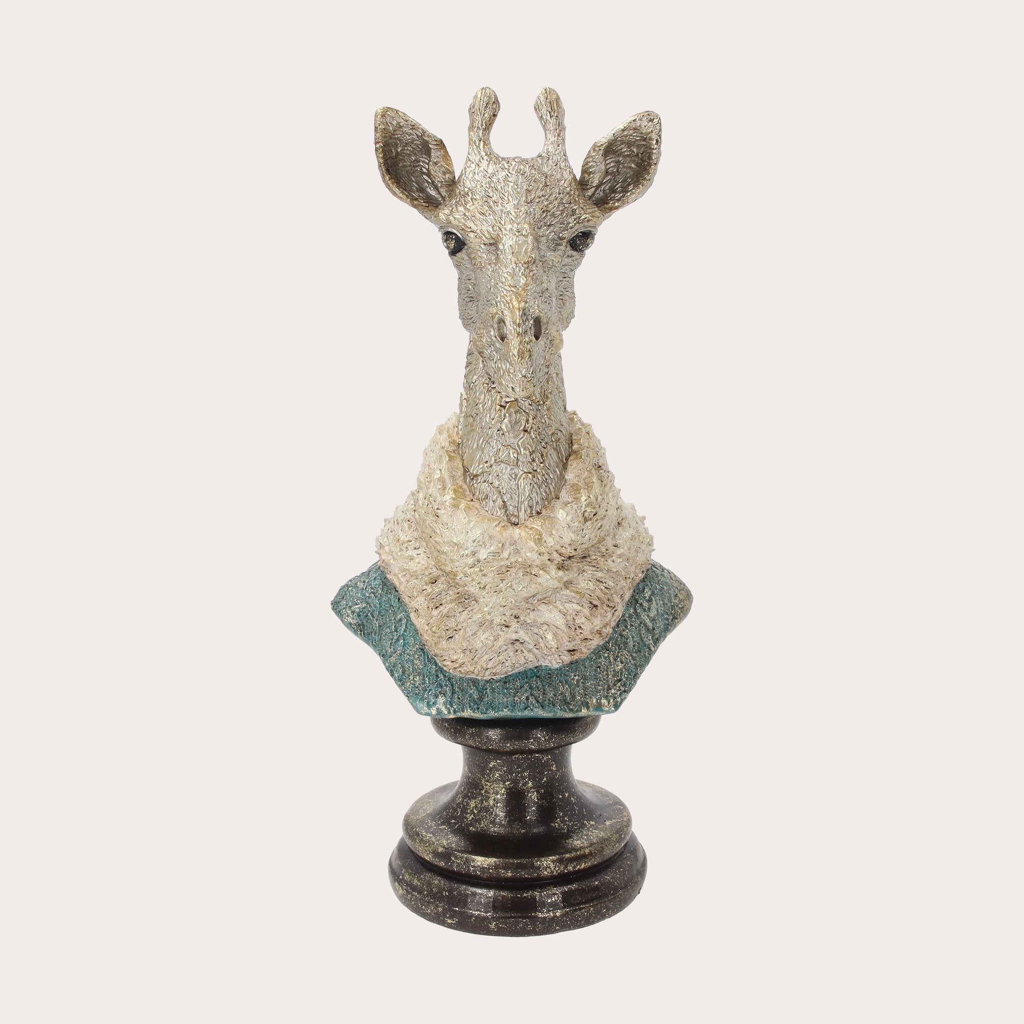 Busto Giraffa in Resina Oro H. 57 cm