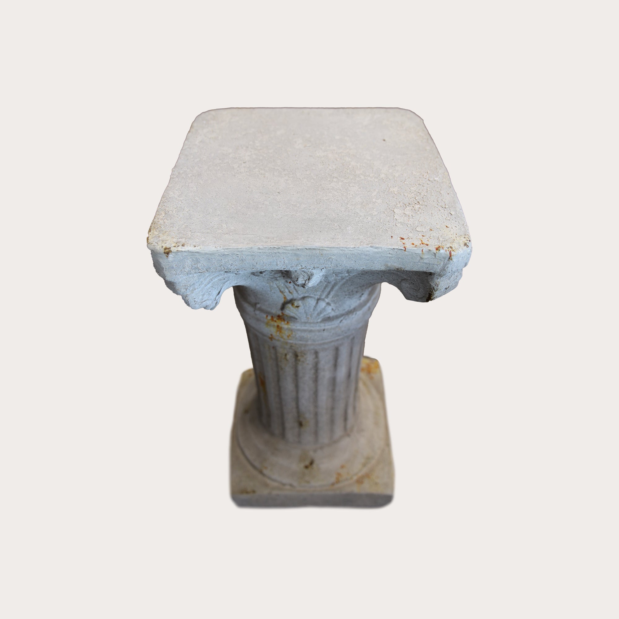 Base Capitello in Resina Bianco Anticato H. 70 cm