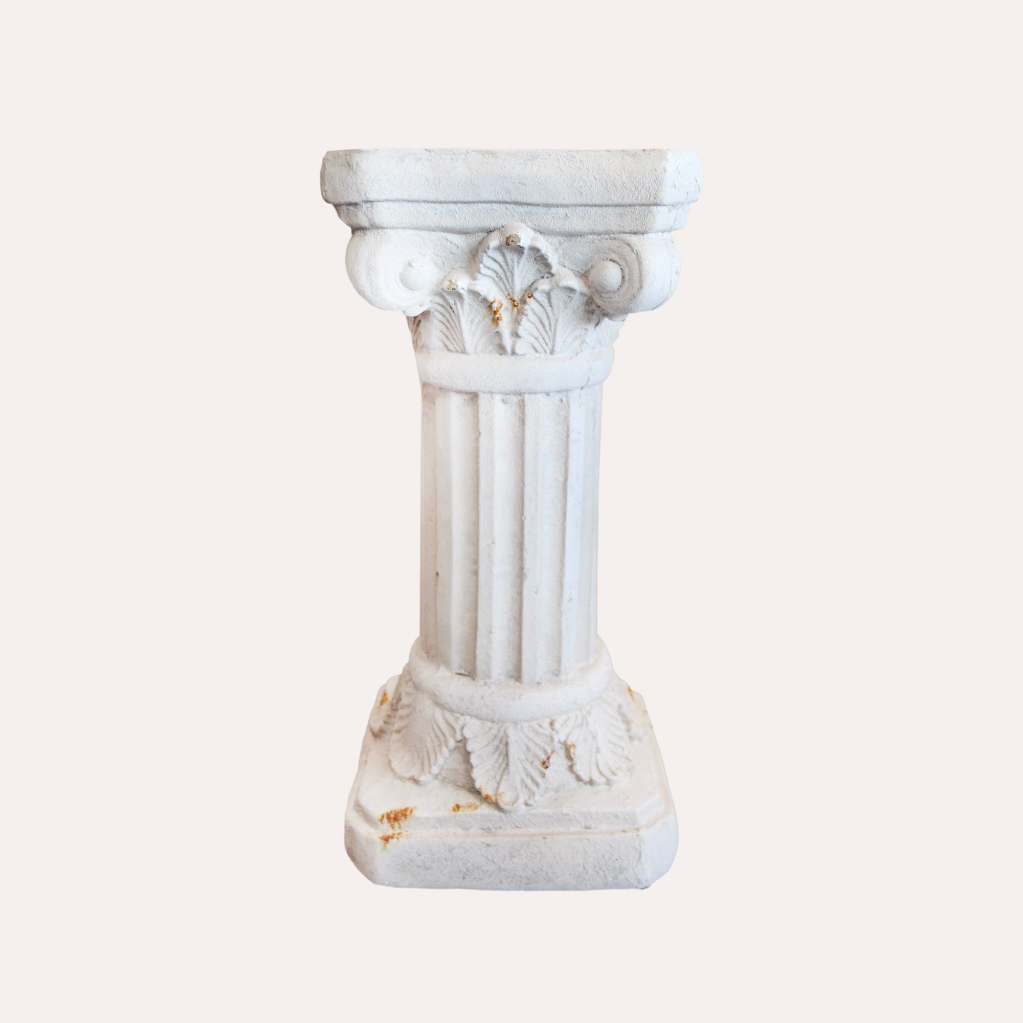 Base Capitello in Resina Bianco Anticato H. 61 cm