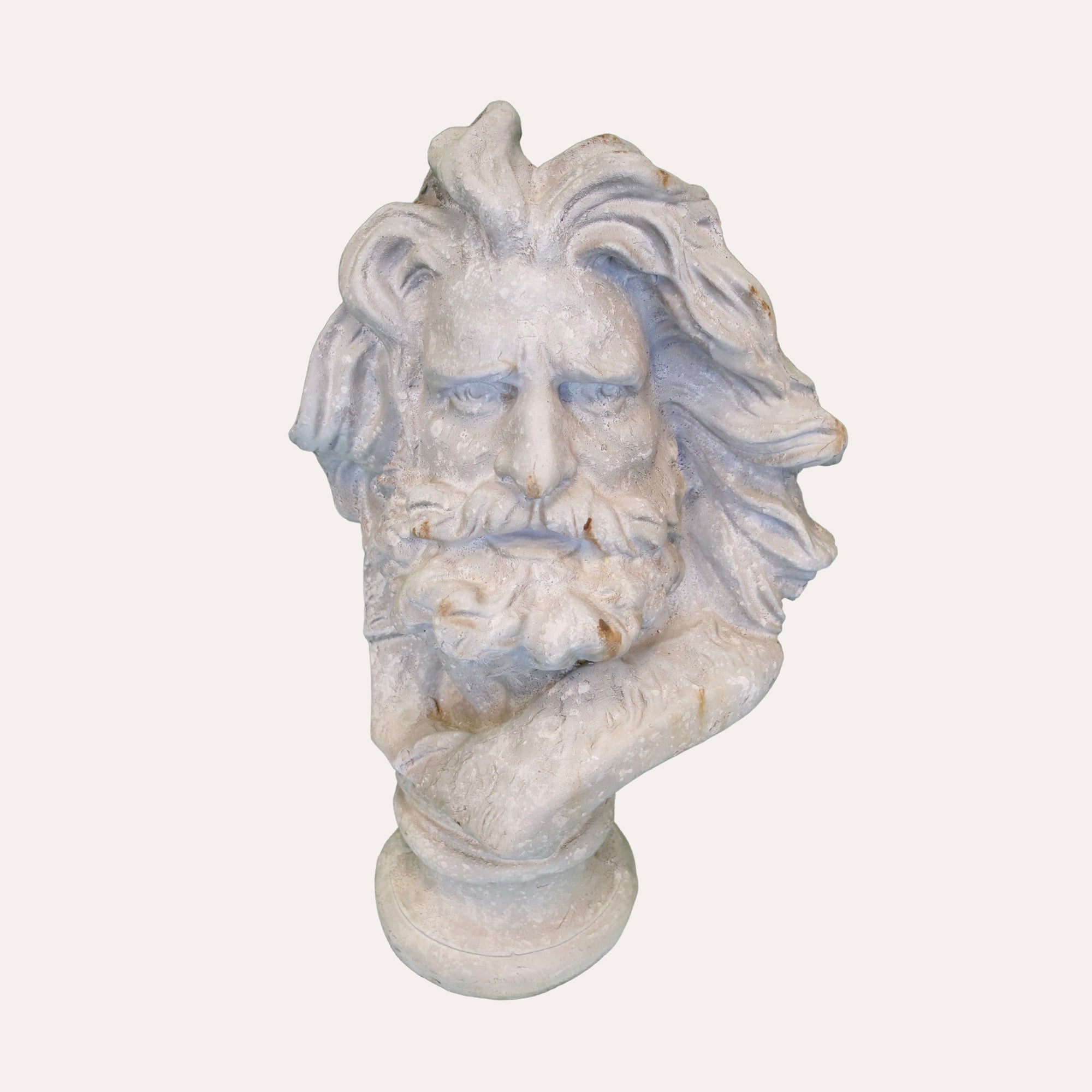 Busto Poseidone in Resina Bianca H. 59 cm