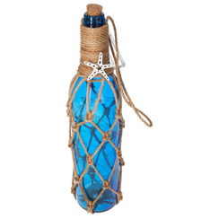 Blue Glass Light Bottle with LED