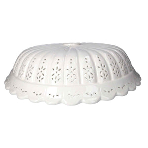 Paralume Rotondo 42 cm in Ceramica Bianca Traforata