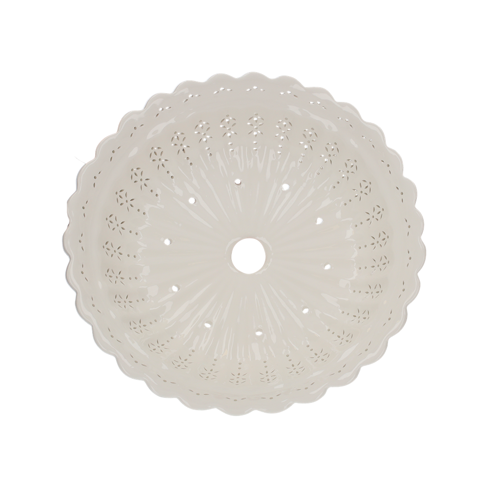 Paralume Rotondo 42 cm in Ceramica Bianca Traforata