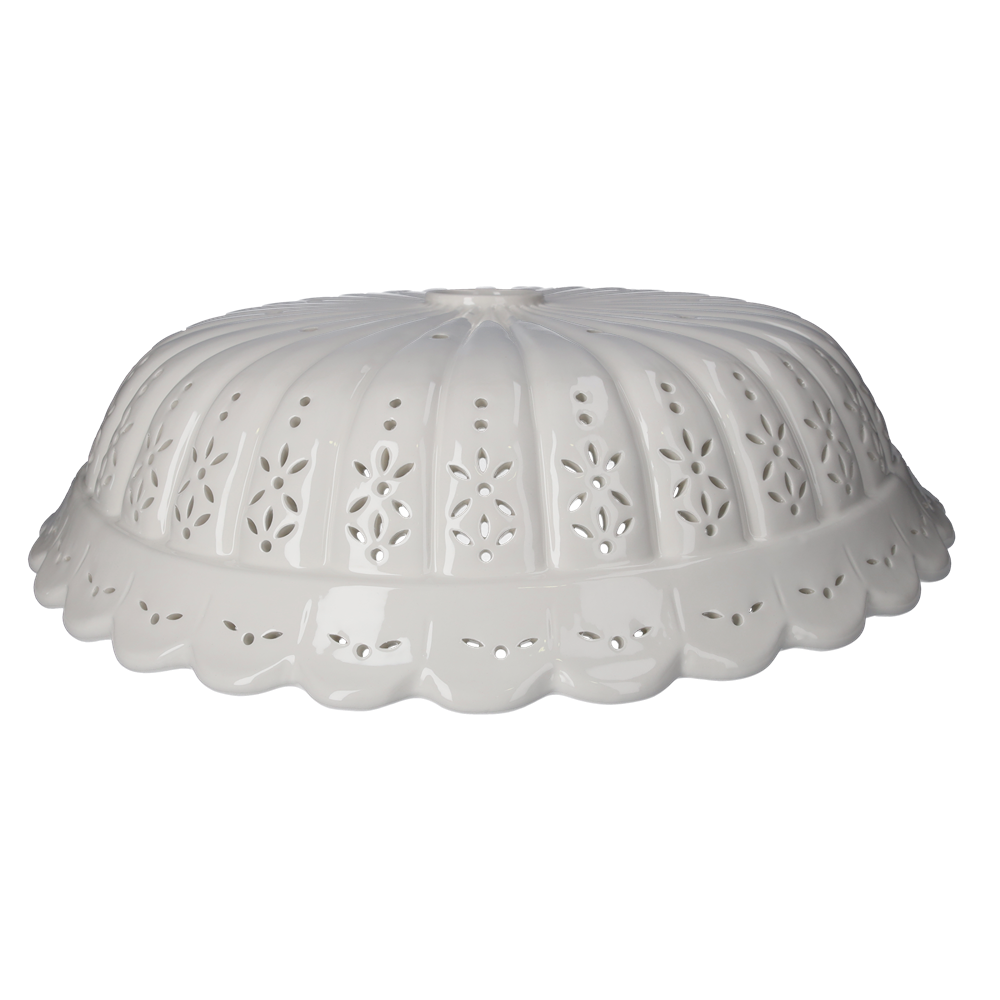 Paralume Rotondo 42 cm in Ceramica Bianca Traforata